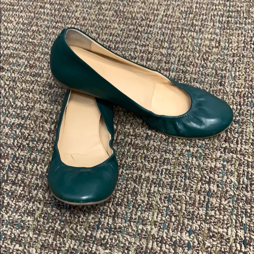 J.crew Forest Green Flats